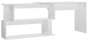 VidaXL Kutni radni stol sjajni bijeli 200x50x76 cm konstruirano drvo