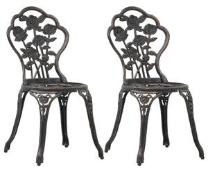 VidaXL Bistro stolice 2 kom brončane od lijevanog aluminija