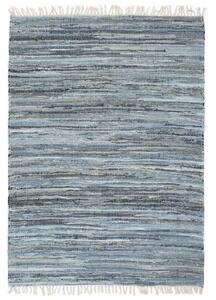 VidaXL Ručno tkani tepih Chindi od trapera 160 x 230 cm plavi