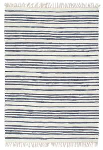VidaXL Ručno tkani tepih Chindi od pamuka 200 x 290 cm plavo-bijeli
