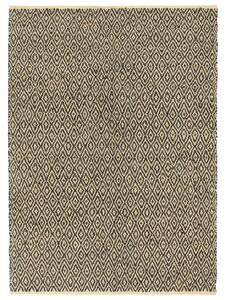 VidaXL Ručno tkani tepih Chindi od kože i pamuka 160 x 230 cm crni