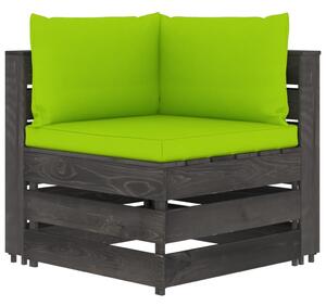 VidaXL Modularna kutna sofa s jastucima od sivo impregniranog drva