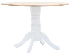 VidaXL Blagovaonski stol bijelo-smeđi 106 cm masivno drvo kaučukovca