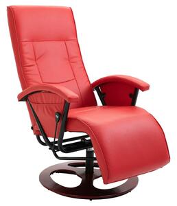 VidaXL Okretna TV fotelja od umjetne kože crvena