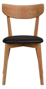Black Friday - Blagovaona stolica od smeđe hrastovine s crnim Rowico Ami sjedalom