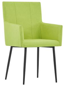 VidaXL Blagovaonske stolice s naslonima za ruke 6 kom zelene tkanina