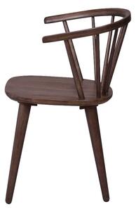 Tamnosmeđa blagovaonska stolica od drveta kaučukovca Rowico Carmen