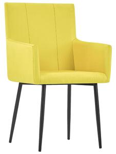 VidaXL Blagovaonske stolice s naslonima za ruke 2 kom žute od tkanine