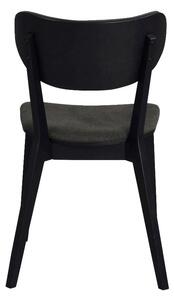 Black Friday - Crna blagovaonska stolica od hrasta s tamnosivim sjedalom Rowico Cato