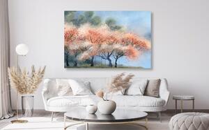 Slika rascvjetana stabla u akvarelnom dizajnu
