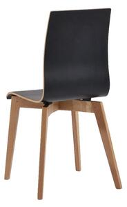 Crna blagovaonska stolica sa smeđim nogama Rowico Grace