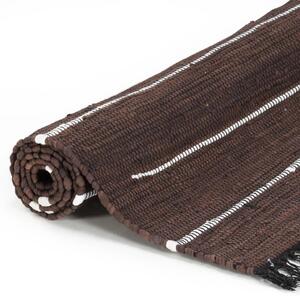 VidaXL Ručno tkani tepih Chindi od pamuka 200 x 290 cm smeđi