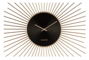 Zidni sat crno-zlatne boje Karlsson Peony, ø 95 cm