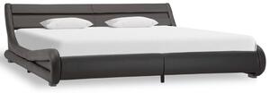 VidaXL Okvir za krevet od umjetne kože s LED svjetlom sivi 180x200 cm