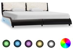 VidaXL Okvir za krevet od umjetne kože LED crno-bijeli 160 x 200 cm