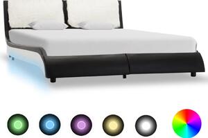 VidaXL Okvir za krevet od umjetne kože LED crno-bijeli 140 x 200 cm