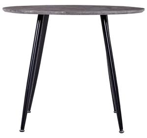 VidaXL Blagovaonski stol boja betona i crna 90 x 73,5 cm MDF