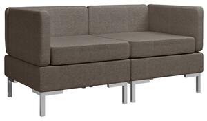 VidaXL 2-dijelni set sofa od tkanine smeđe-sivi