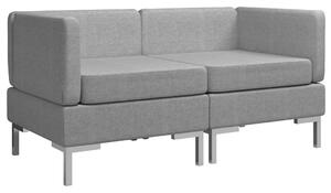 VidaXL Modularne kutne sofe s jastucima 2 kom od tkanine svjetlosive