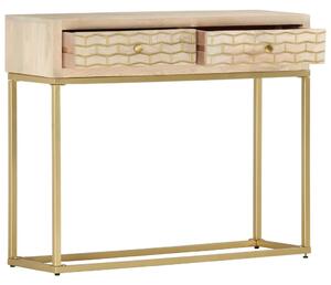 VidaXL Konzolni stol zlatni 90 x 30 x 75 cm od masivnog drva manga