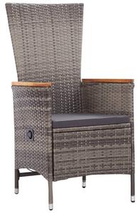 VidaXL Vrtne stolice s jastucima 2 kom od poliratana sive