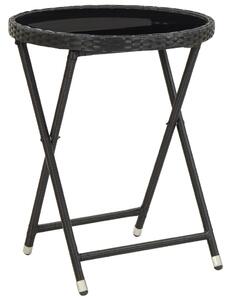 VidaXL Stolić za čaj crni 60 cm poliratana od kaljenog stakla