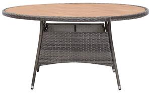 VidaXL Vrtni stol sivi 150 x 74 cm od poliratana i bagremovog drva