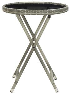 VidaXL Stolić za čaj sivi 60 cm poliratana od kaljenog stakla