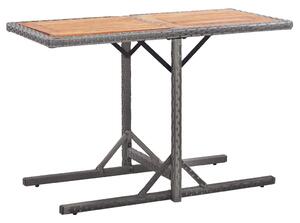 VidaXL Vrtni stol od poliratana i masivnog bagremovog drva antracit