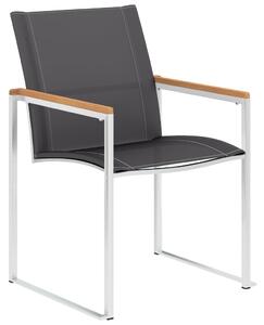 VidaXL Vrtne stolice 4 kom od tekstilena i nehrđajućeg čelika sive