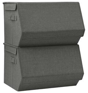 VidaXL 2-dijelni set kutija za pohranu s poklopcem antracit od tkanine