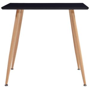 VidaXL Blagovaonski stol crni i boja hrasta 80,5 x 80,5 x 73 cm MDF