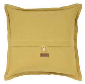 Zelenožuti jastuk od mješavine lana Tiseco Home Studio, 45 x 45 cm