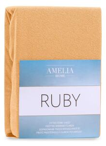 Tamnobež elastična plahta AmeliaHome Ruby Siesta, 180/200 x 200 cm