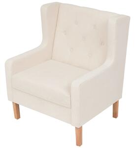 VidaXL Fotelja od tkanine krem bijela