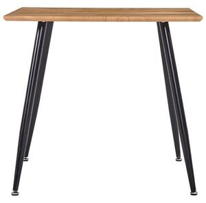 VidaXL Blagovaonski stol boja hrasta i crna 80,5 x 80,5 x 73 cm MDF