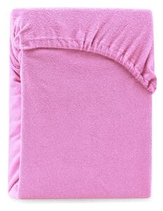 Ružičasta plahta s gumicom s visokim udjelom pamuka AmeliaHome Ruby, 80/90 x 200 cm