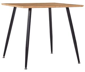 VidaXL Blagovaonski stol boja hrasta i crna 80,5 x 80,5 x 73 cm MDF