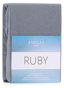 Tamnosiva plahta s gumicom s visokim udjelom pamuka AmeliaHome Ruby, 160/180 x 200 cm