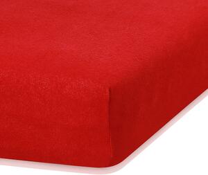 Crvena plahta s gumicom s visokim udjelom pamuka AmeliaHome Ruby, 140/160 x 200 cm