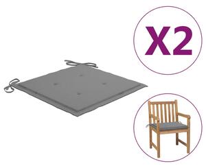 VidaXL Jastuci za vrtne stolice 2 kom sivi 50 x 50 x 3 cm od tkanine