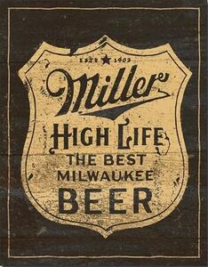 Metalni znak Miller - Vintage Shield, (31 x 42 cm)