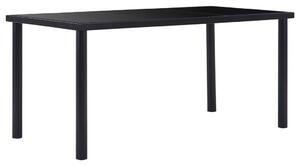 VidaXL Blagovaonski stol crni 160 x 80 x 75 cm od kaljenog stakla