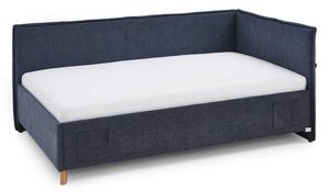 Tamno plavi podstavljeni kutni dječji krevet s prostorom za odlaganje s podnicom 120x200 cm Fun – Meise Möbel