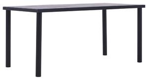 VidaXL Blagovaonski stol crni i siva boja betona 160 x 80 x 75 MDF