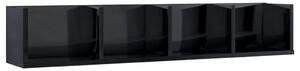 VidaXL Zidna polica za CD-ove visoki sjaj crna 100x18x18 cm od iverice