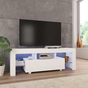 VidaXL TV ormarić s LED svjetlima visoki sjaj bijeli 130 x 35 x 45 cm