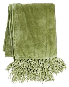 Maslinasto zeleni pokrivač Tiseco Home Studio Flanelo, 170 x 130 cm