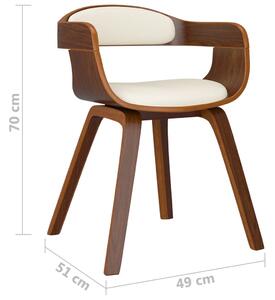 Blagovaonska stolica 6 kom krem savijeno drvo i umjetna koža