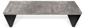Crno-siva klupa s detaljima od betona Temahome Detroit, 140 x 43 cm
